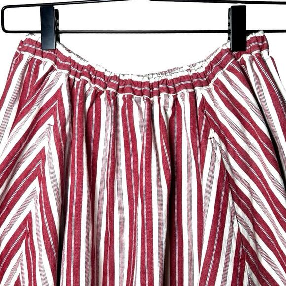 Beams Boy Women’s Knee Length Striped Canvas Skirt Red/White Size S/M - Picture 4 of 6